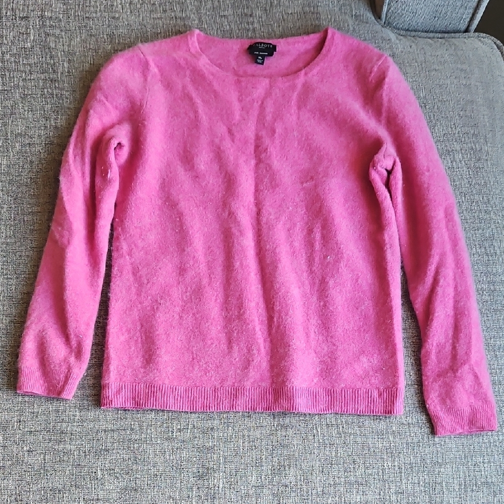 Talbots Vibrant Pink Crew Neck Sweater